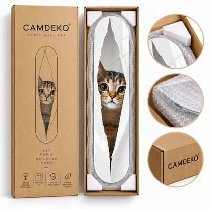 CAMDEKO güvenli paketleme - meraklı yavru kedi Skate Board cam tablo
