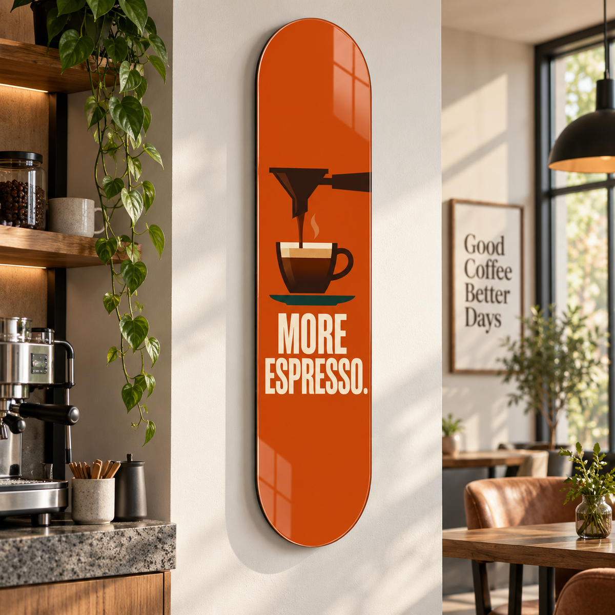 More Espresso Skate Board cam tablo - premium kahve köşesi