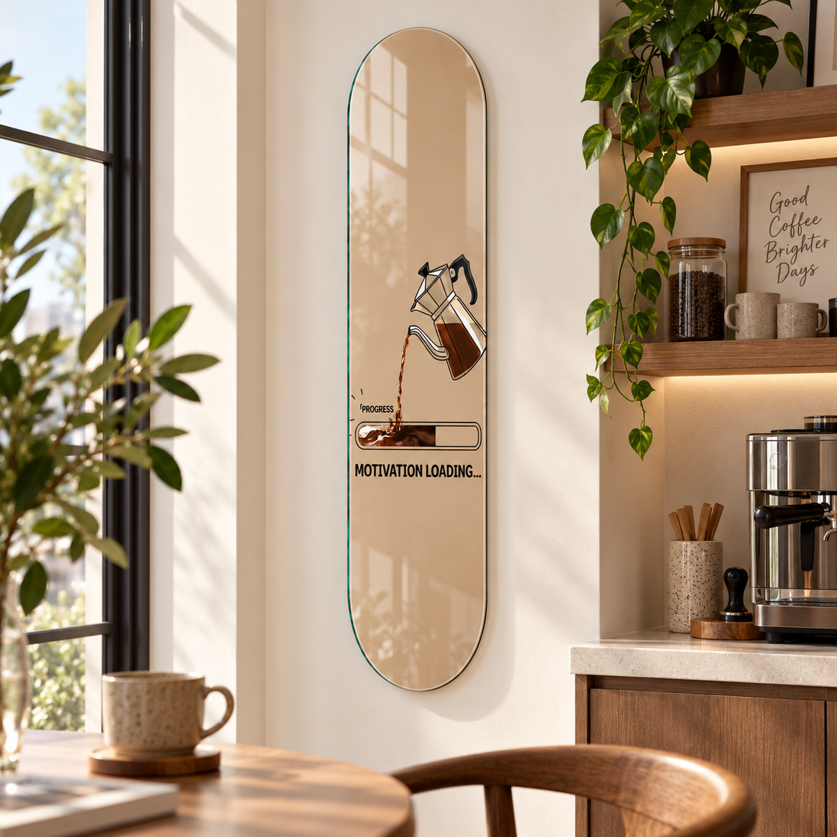 Motivation Loading Skate Board cam tablo - premium kahve köşesi