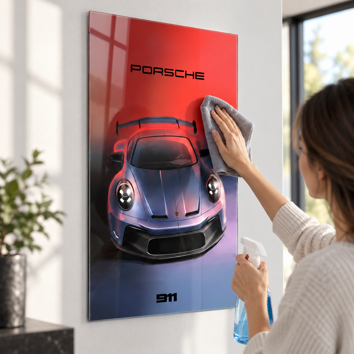 CAMDEKO Porsche üçlü cam tablo kolay temizlik