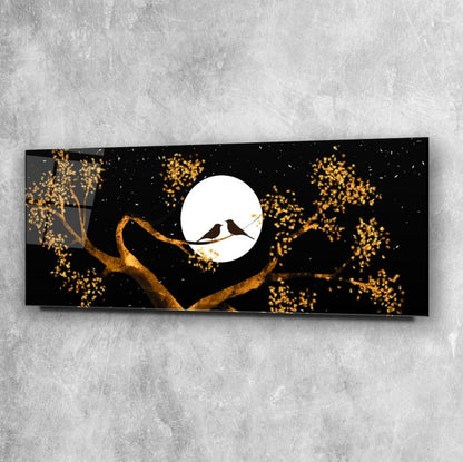 Gold Ağaç Panoramik Cam Tablo