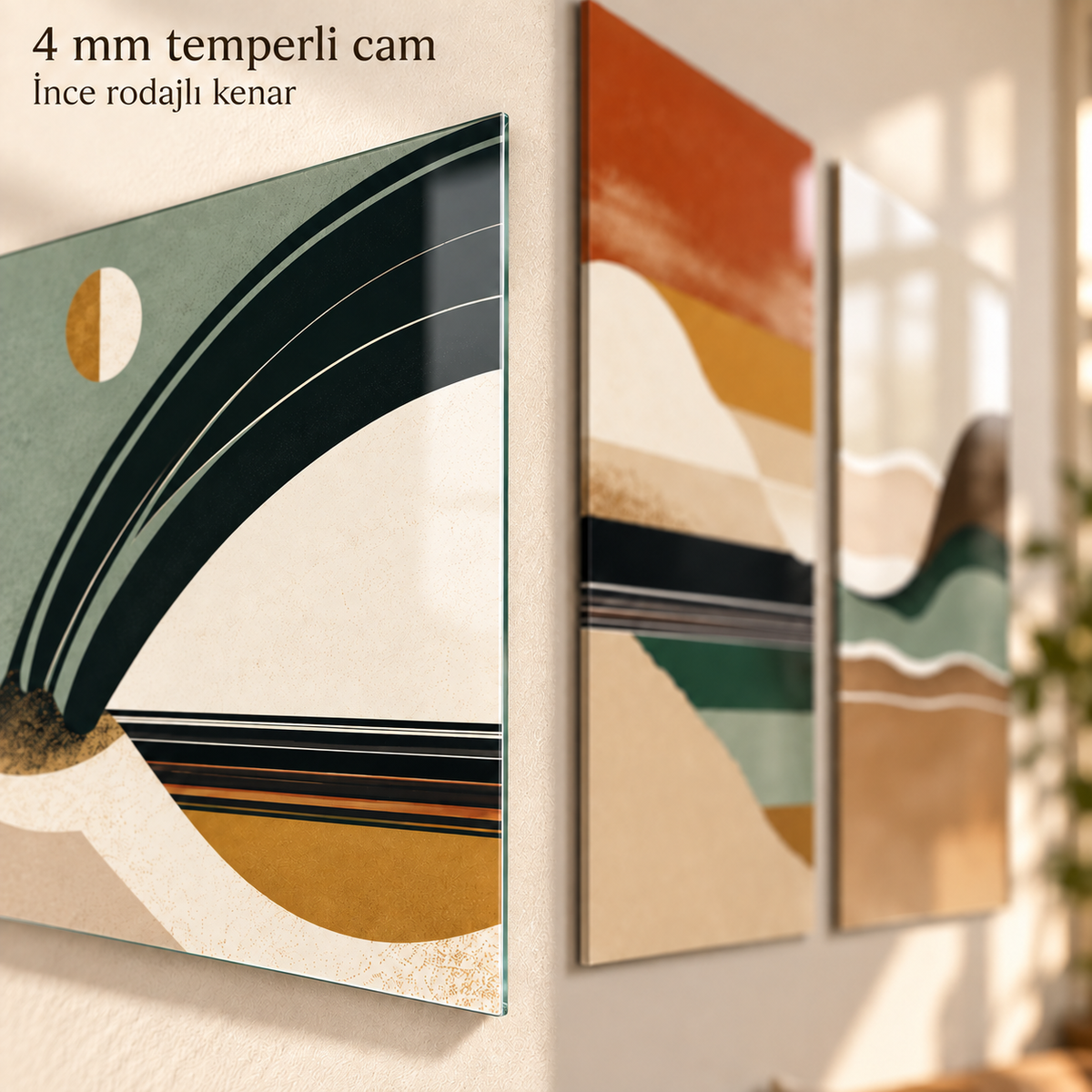 4 mm temperli cam ve ince rodajlı kenar