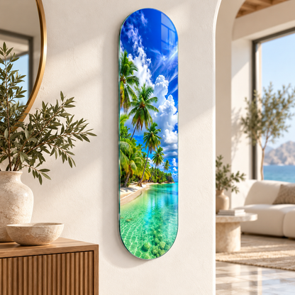 Tropikal sahil Skate Board cam tablo - alternatif premium mekan