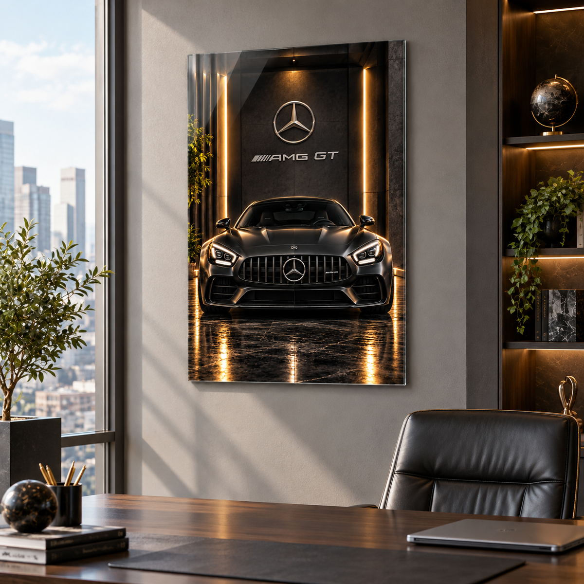 Mercedes AMG GT dikey cam tablo, premium ofiste