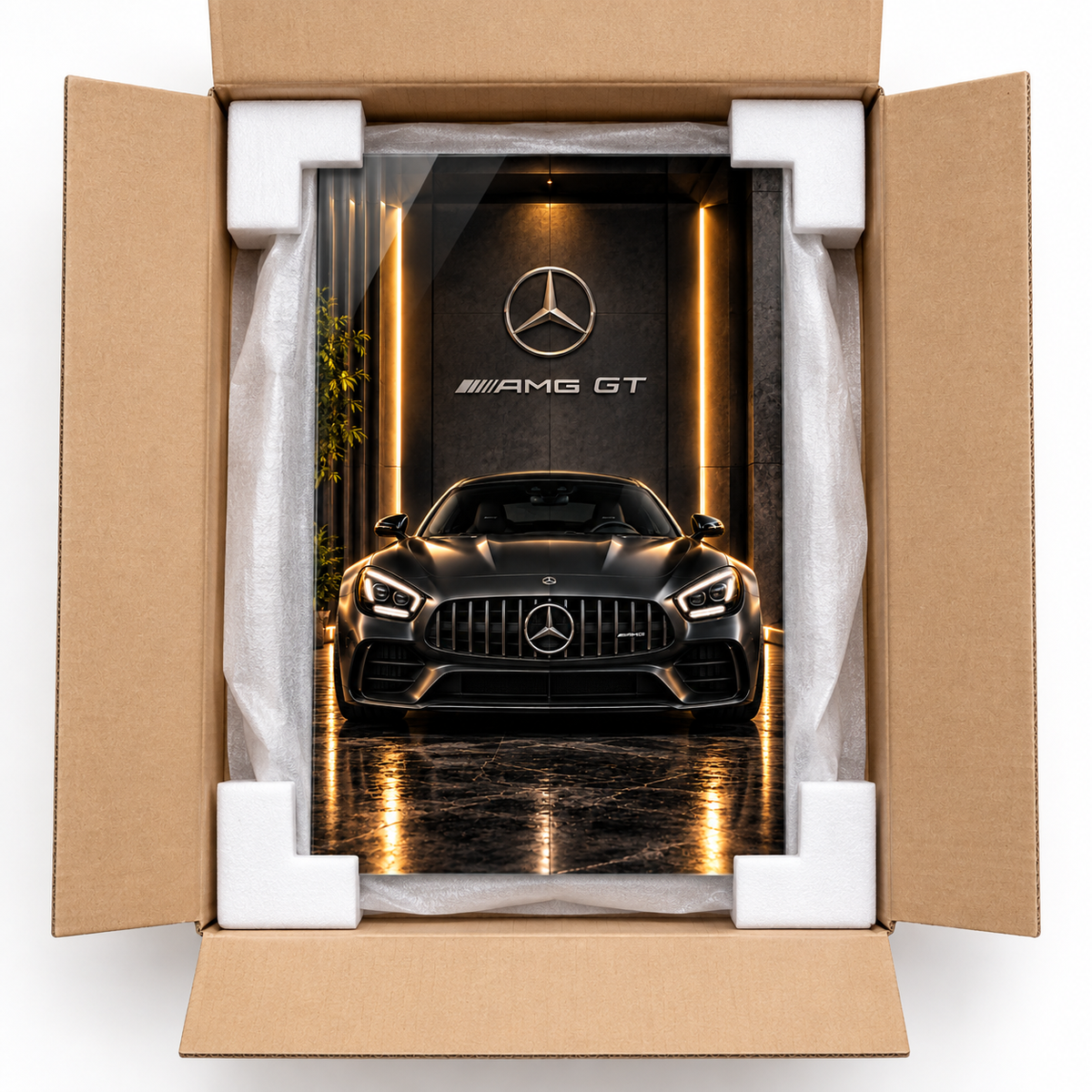 Mercedes AMG GT cam tablonun koruyucu paketlemesi