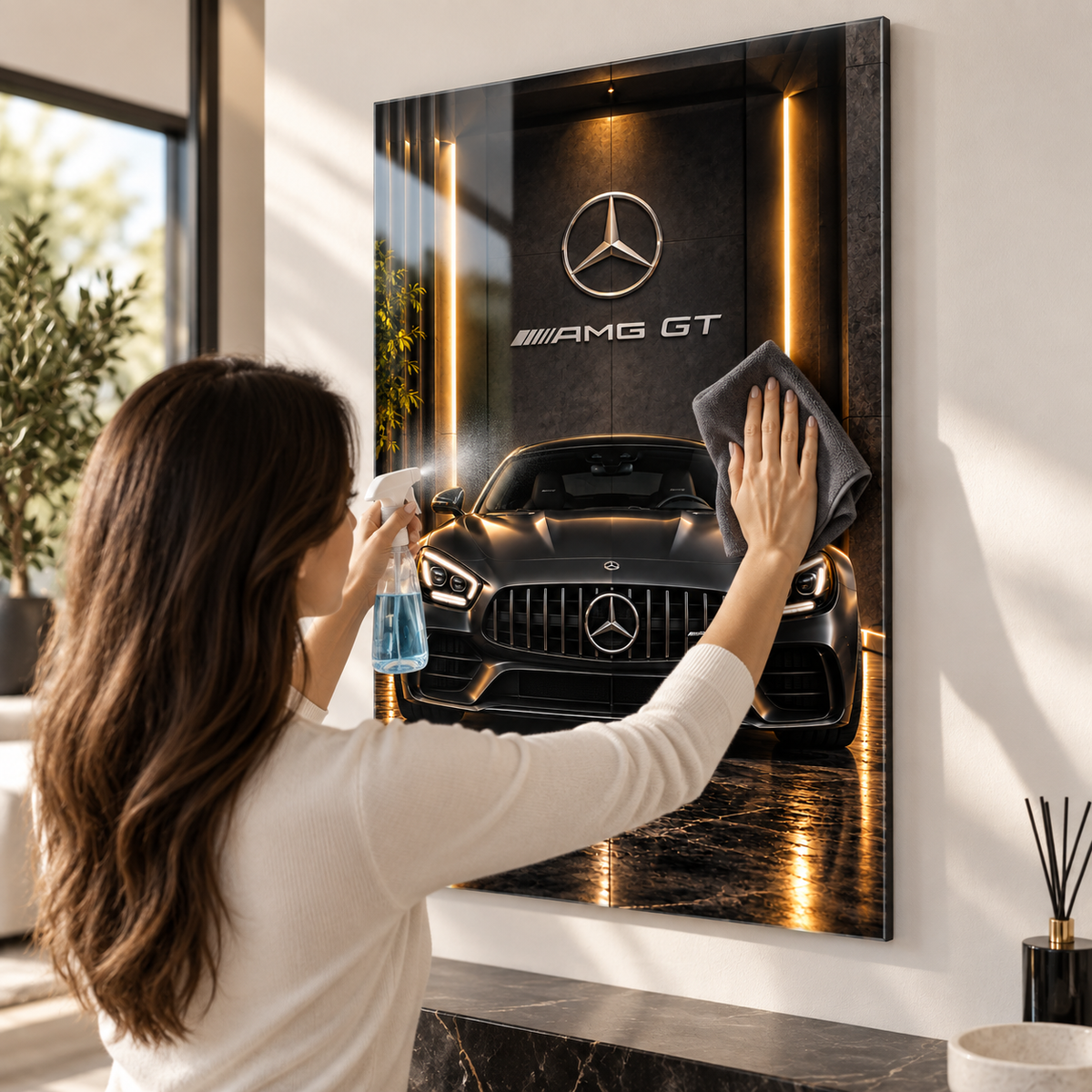 Mercedes AMG GT cam tablonun kolay temizliği