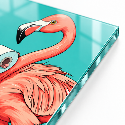 Flamingo tasarımında UV baskı canlı renk ve net detay