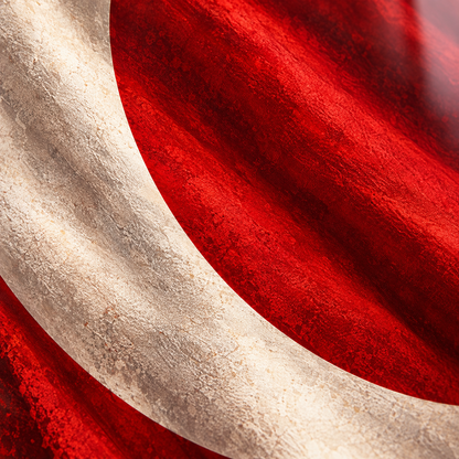 Dalgalanan Türk Bayrağı Dikey Cam Tablo - UV baskı detayı