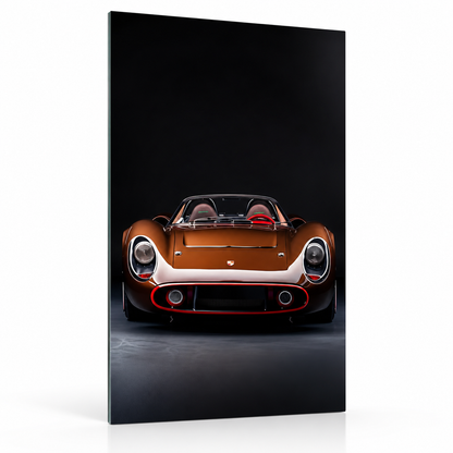 Bronz Porsche Klasik Roadster Dikey Cam Tablo - Vitrin
