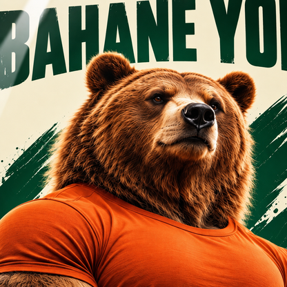 Bahane Yok Sporcu Ayı Dikey Cam Tablo - UV baskı detayı