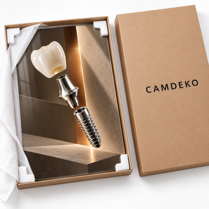 Titanyum Senfoni İmplant Dikey Cam Tablo — CAMDEKO koruyucu paketleme