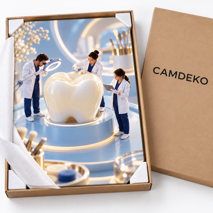 Mikro Ustalık Atölyesi Dikey Cam Tablo — CAMDEKO koruyucu paketleme