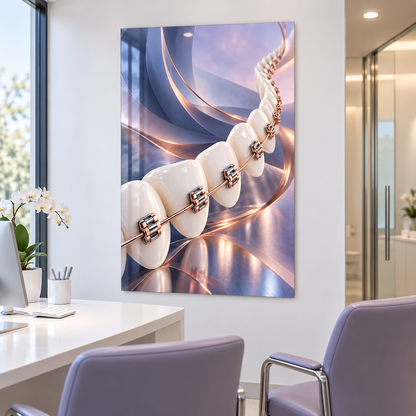 Ortodontik Ritim Dikey Cam Tablo – Diş kliniği danışma odası