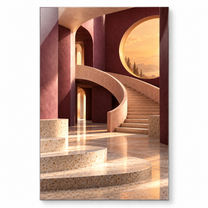 Mekân Senfonisi İç Mimarlık Dikey Cam Tablo — Beyaz fon ön görünüm
