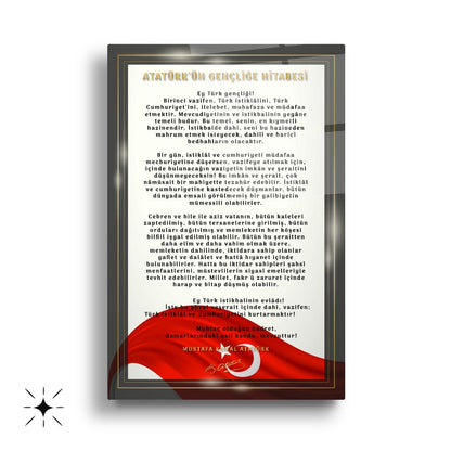 Atatürk Köşesi Üçlü Set Cam Tablo