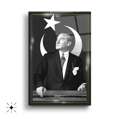 Atatürk Köşesi Üçlü Set Cam Tablo
