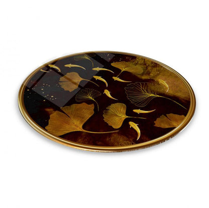 Gold Tema Yuvarlak Cam Tablo