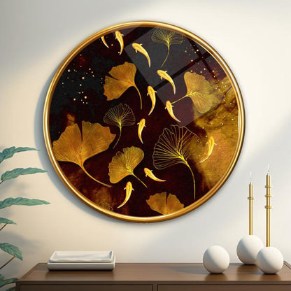 Gold Tema Yuvarlak Cam Tablo