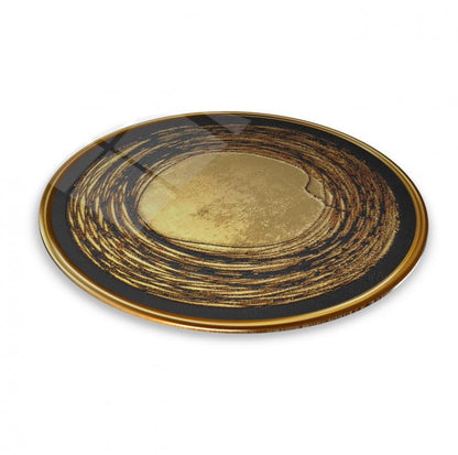 Gold Desen Yuvarlak Cam Tablo