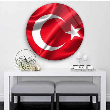 Bayrak Yuvarlak Cam Tablo