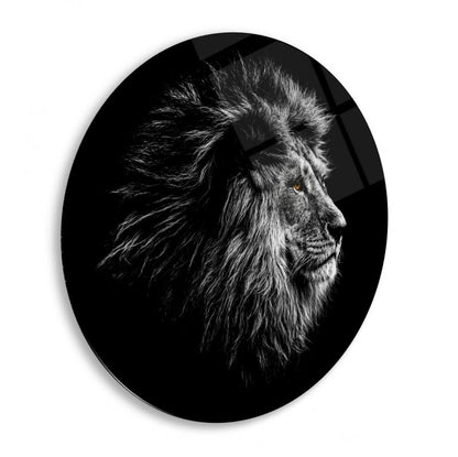 Aslan Yuvarlak Cam Tablo