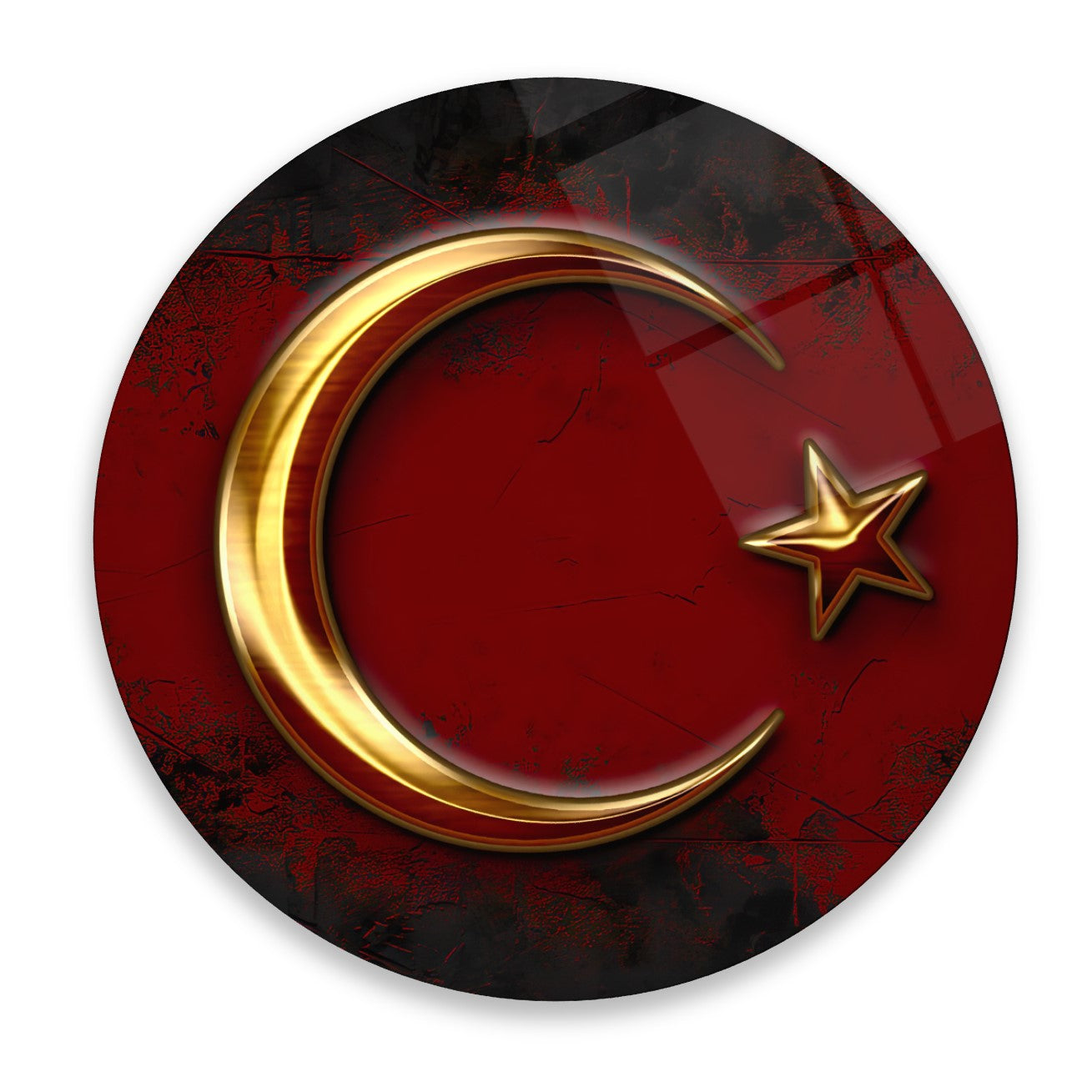 Bayrak Yuvarlak Cam Tablo