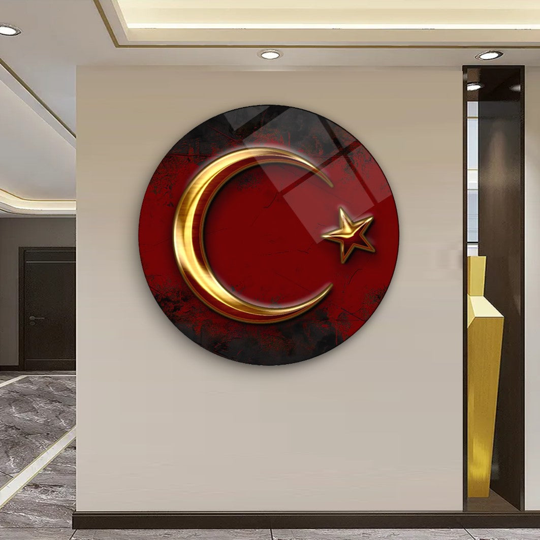 Bayrak Yuvarlak Cam Tablo