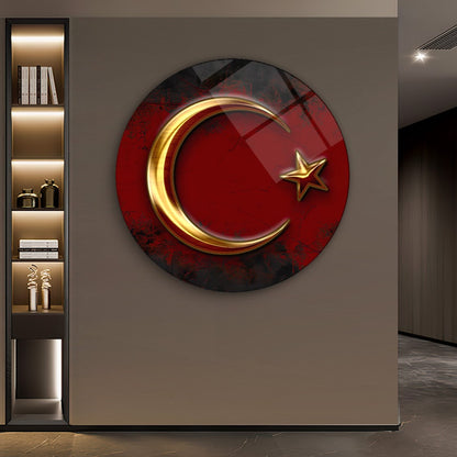 Bayrak Yuvarlak Cam Tablo