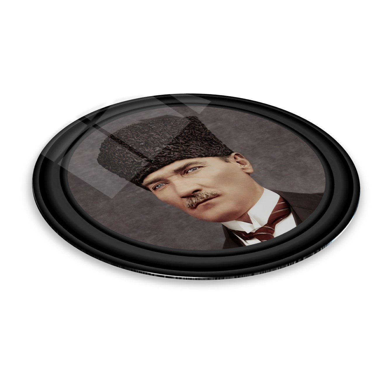 Atatürk Yuvarlak Cam Tablo
