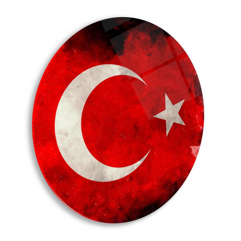 Bayrak Yuvarlak Cam Tablo