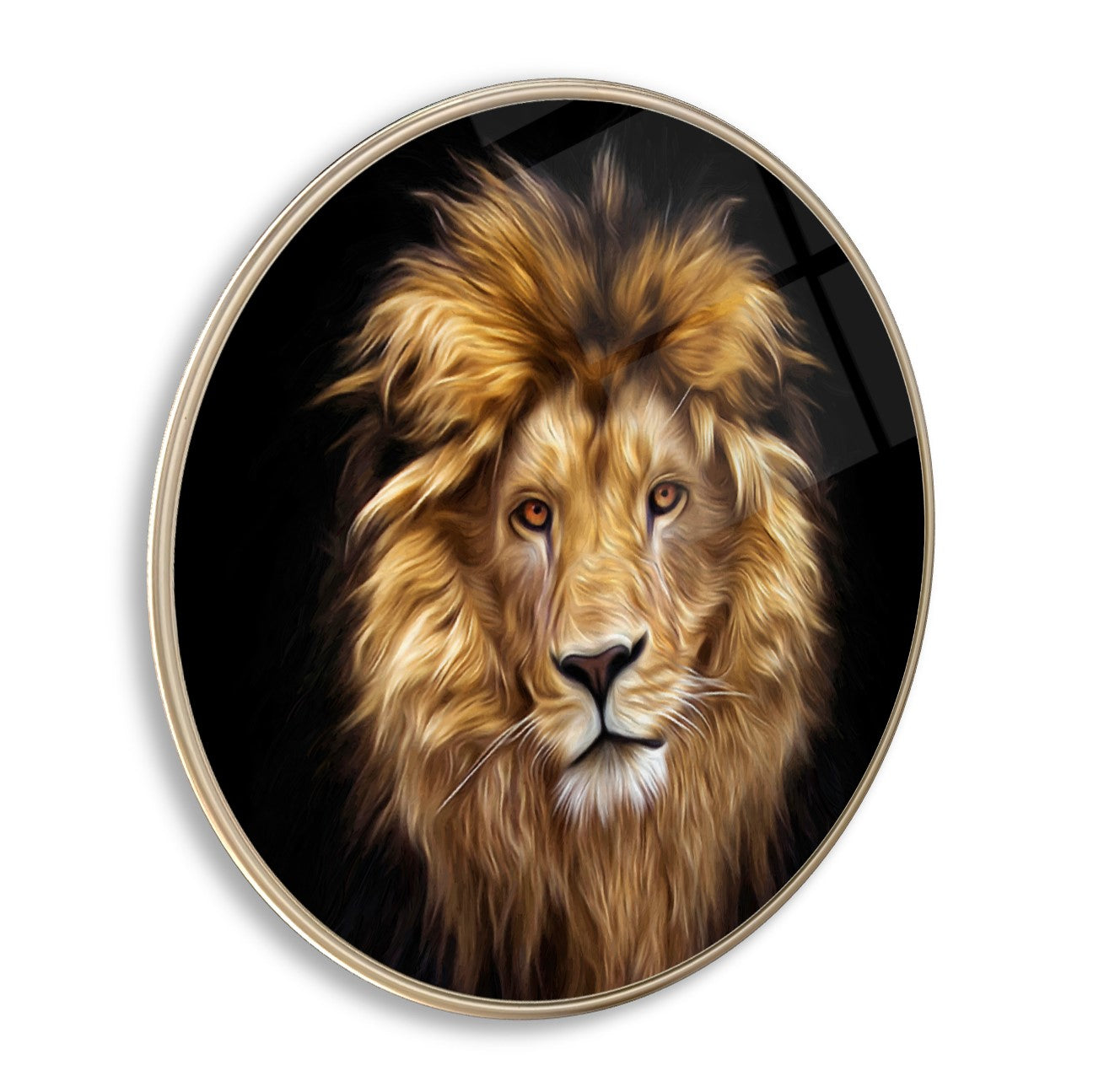 Aslan Yuvarlak Cam Tablo
