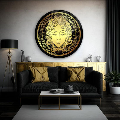 Medusa Yuvarlak Cam Tablo