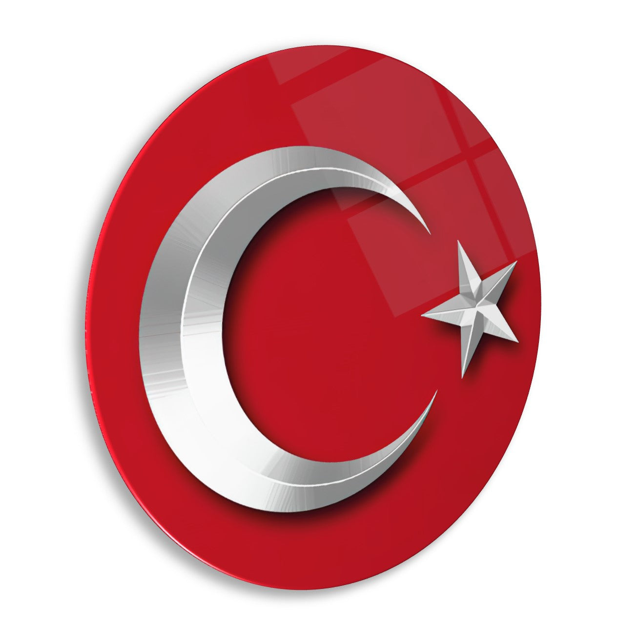 Bayrak Yuvarlak Cam Tablo