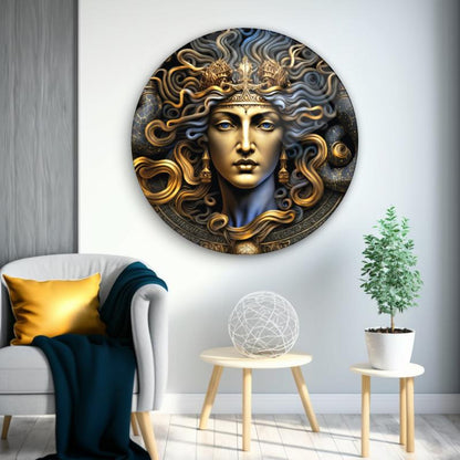 Medusa Yuvarlak Cam Tablo
