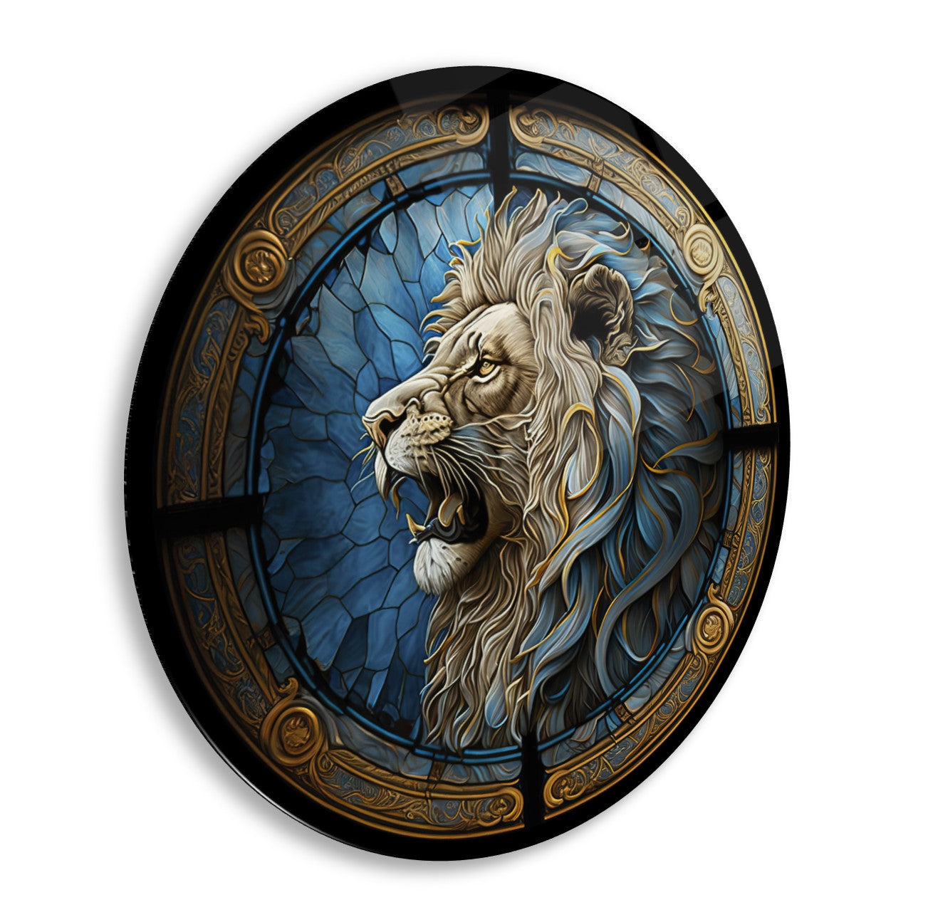 Aslan Yuvarlak Cam Tablo