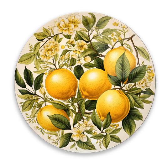 Limon Yuvarlak Cam Tablo