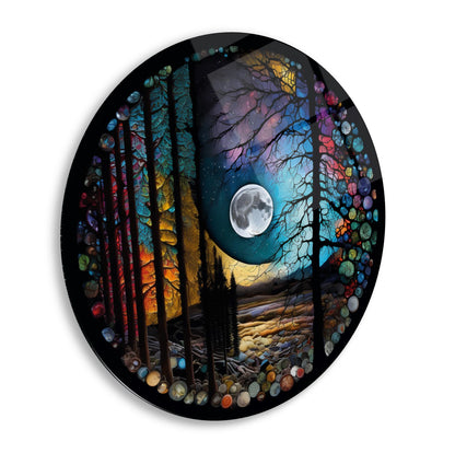 Manzara Yuvarlak Cam Tablo